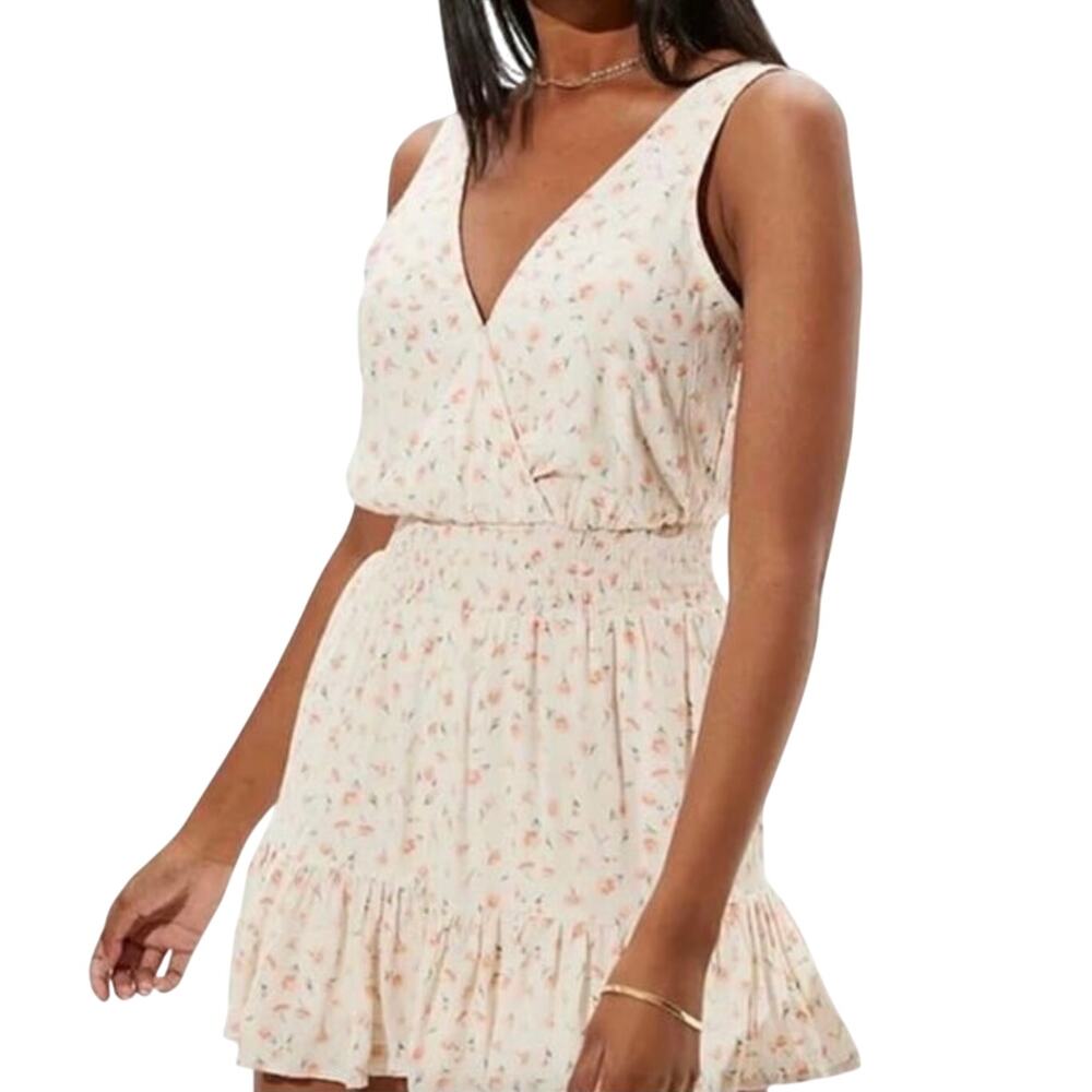 AMERICAN EAGLE Sleeveless Floral Flouncy‎ Ruffle Romper sz Small Fairy Whimsy